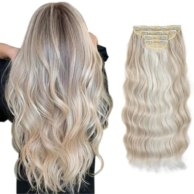 Synthetic Long Wavy Clip Hair Extensions