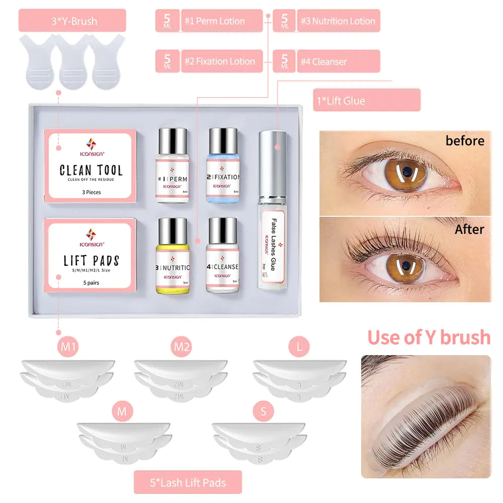 ICONSIGN Lash Lift Kit Lifiting Eyelash Eyelash Enhancer Eyelash Lifting Kit Lash Perm Eye Makeup Can Do Your Logo